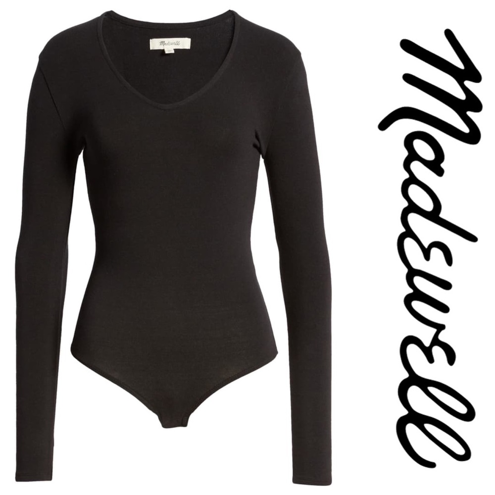 Madewell V-Neck Bodysuit - Black